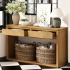 55" Rustic Entryway Console Table with Storage Drawers and Open Shelf, Sofa Table for Hallway or Living Room - Panipeachy - 2 of 4