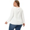 Agnes Orinda Women's Plus Size Elegant Long Sleeve Ruffle Trim V Neck Office Blouses - 4 of 4