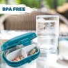 Daily Pill Organizer - (Pack of 2) Small AM PM Pill Organizer - Cute 4 Compartment Pill Organizer 2 Times a Day Case Box - 4 of 4