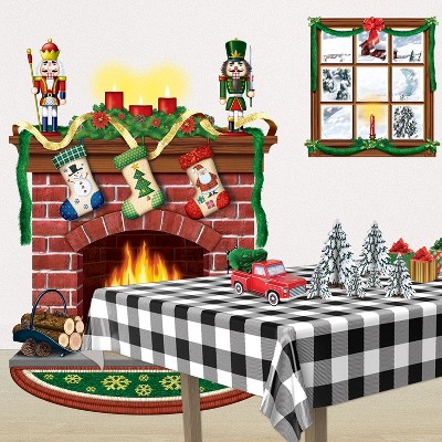 Multicolored Printed Plastic Indoor Christmas Decor Props Set