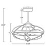 Warehouse Of Tiffany Elisabeta 25" Chrome Finished Modern LED Ceiling Fandelier with Remote Control - 3 of 3