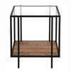 Black Bronze and Rustic Oak Side Table - Henn&Hart - 3 of 4