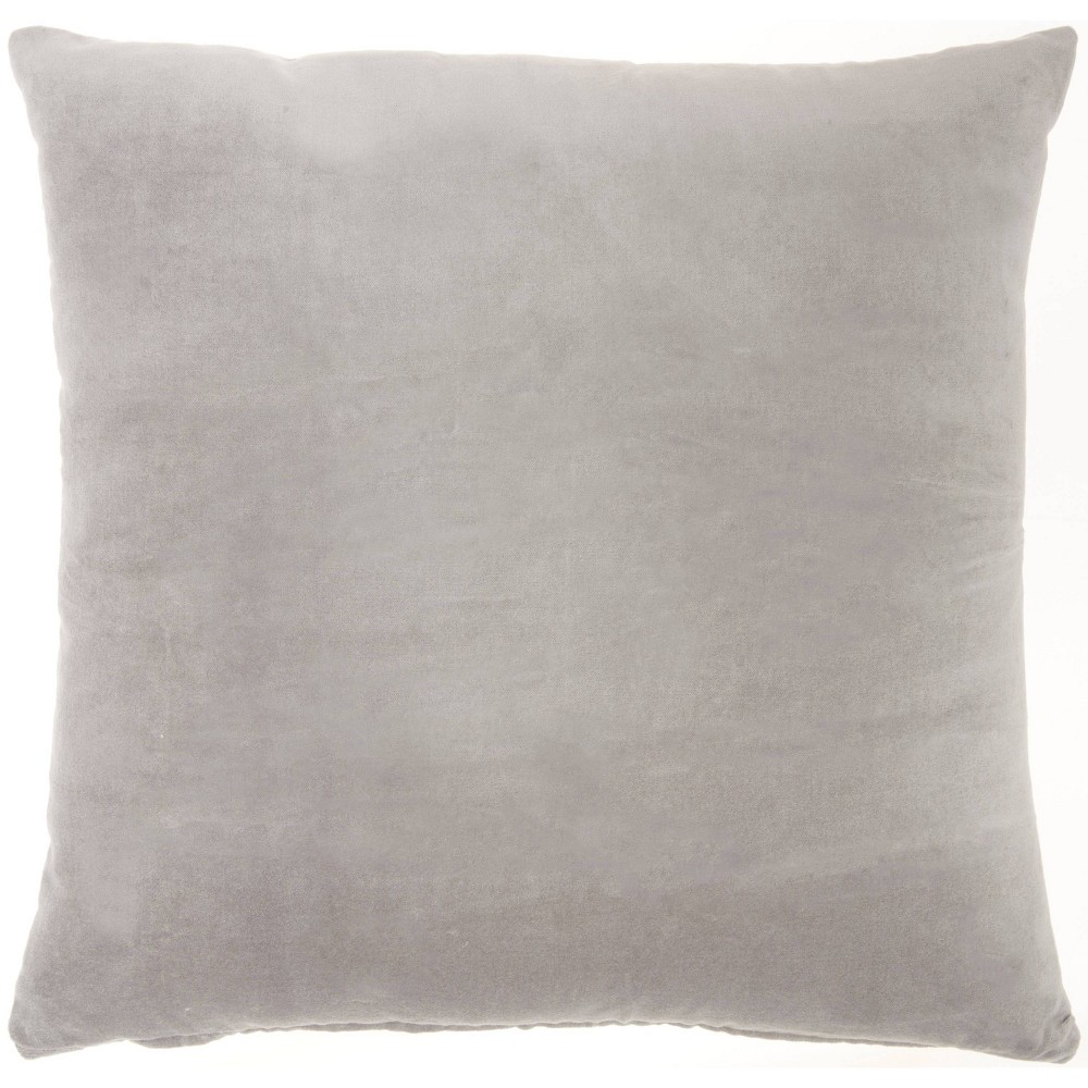 Photos - Pillow 20"x20" Oversize Solid Velvet Lifestyles Square Throw  Gray - Mina V
