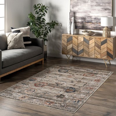 Cleora Multicolor Floral Machine Washable Area Rug