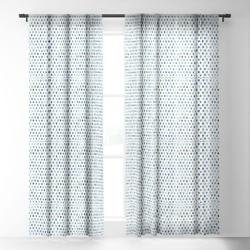 Ninola Design Color Palette Blue Single Panel Sheer Window Curtain 120" x 50" - Deny Designs, 2 of 4