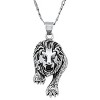 Steeltime Men's stainless steel and simulated diamonds lion pendant. Color Options: Silver, Gold - 2 of 4