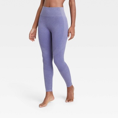 JoyLab Women's High-Rise Ribbed Seamless 7/8 Leggings, Iron Gray