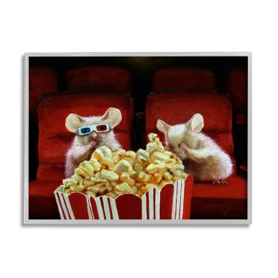 Stupell Industries Mice Movie Theater Popcorn Framed Giclee