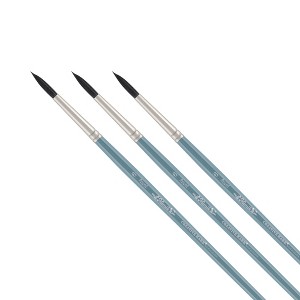 Mimik Professional Watercolor Brushes -Assorted - Synthetic Squirrel Hair - Natural Bristle Artist Brushes for Watercolors, Gouache & Acrylics - - 1 of 4