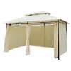 Outsunny 10' x 13' Outdoor Soft Top Gazebo Pergola with Curtains, 2-Tier Steel Frame Gazebo for Patio - 4 of 4