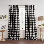 Grainger Buffalo Check Lined Room Darkening Single Window Curtain Panel - Elrene Home Fashions