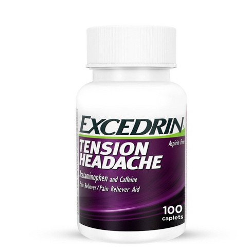 Excedrin Tension Head Ache Pain Reliever Caplets - Acetaminophen - 100ct - image 1 of 4