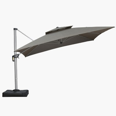 PURPLE LEAF Premium Patio Umbrella Classic SUNBRELLA Cantilever Umbrellas with Base 360 Degree Rotation for Garden Pool