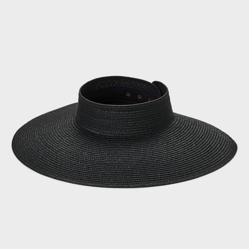 Straw Visor Hat Shade Shore Black Target