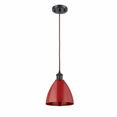 Plymouth Dome - 1 Light Cord Hung Mini Pendant In Industrial Style-11.25 Inches Tall and 7.5 Inches Wide