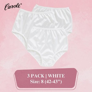 Carole Women's 100% Nylon Classic Full Cut Fit High Rise Panties -3 Pack - 1 of 4