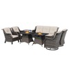 UPTION 7-Person Wicker Outdoor Patio Furniture Set Rattan Chair Wicker Set with Red Cushion - 2 of 4