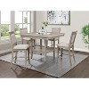 Gulches Farmhouse Style Counter Height Chair Bar Stool Set of 2, Tan/Beige Gray Finish, Upholstered Back, 41" H - 2 of 4