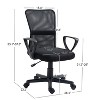 Nordlys Adjustable Fabric Office Chair with Mesh Back Vintage Style Upholstery Bedroom - 3 of 4
