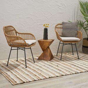Gulches Woven Faux Rattan Chairs with Cushions for Patio, Outdoor, Garden, Poolside  (Set of 2) - 1 of 4