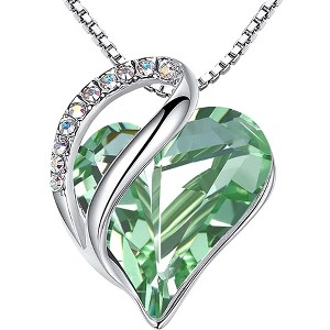 Leafael Infinity Love Heart Pendant Necklace Birthstone Crystal Jewelry Gifts for Women, Silver-tone, 18"+2" - 1 of 4