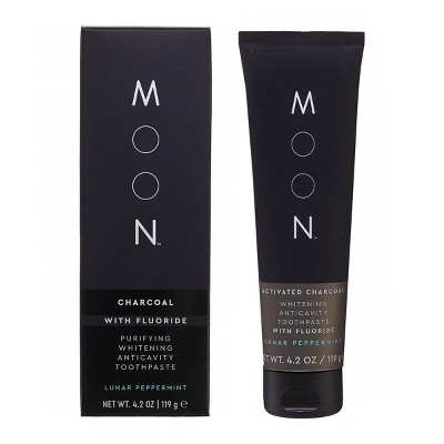 Moon Charcoal Fluoride Whitening Toothpaste - Vegan, Paraben + SLS Free - 4.2oz
