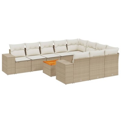 vidaXL Garden Sofa Set Beige