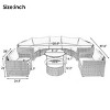Outdoor 9-Pieces Seating Set, Patio Round Sofa Set with Glass Tabletop, Wicker Sofa with Steel Frame and Removable Cushions–Cuddlewood - 4 of 4