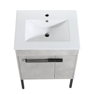 SEVOBAL Bathroom Storage Cabinets Bathroom Vanity Freestanding Floating Ready for Contemporary Homes, Gray, 24"*18.3"*35" - 1 of 4