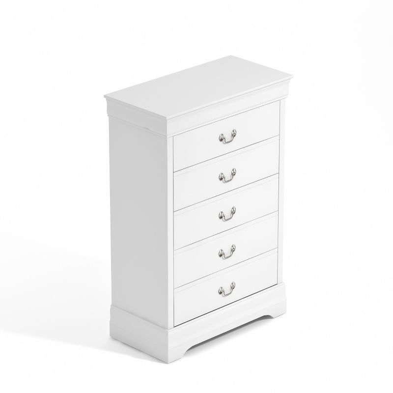 Galano Ireton 5-Drawer Chest of Drawers (46.7 in. × 15.7 in. × 31.2 in.) in White, Black, Gray, 5 of 17