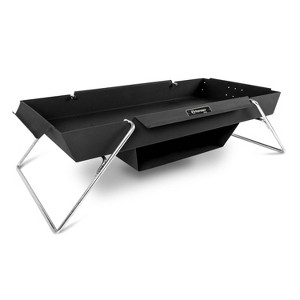 Petromax Portable Fire Pit, Outdoor Raised Fire Trough, Firepit to Grill Bake Cook Roast BBQ, for Camping and Backpacking, Steel, 44.8 in - 1 of 4