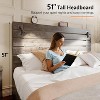 AMERLIFE Farmhouse Bed Frame, Headboard with LED Lights, Rustic Wood Look, No Box Spring Needed - 3 of 4
