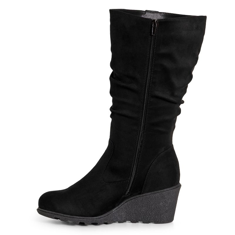 Women's Wide Fit Imperial Tall Boot - Black | EVANS, 4 of 9