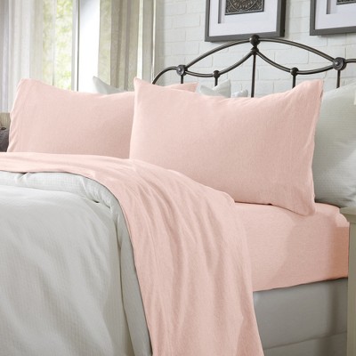 Ultra-Soft Cotton Heathered Melange Jersey Knit Sheet Set - Great Bay Home
