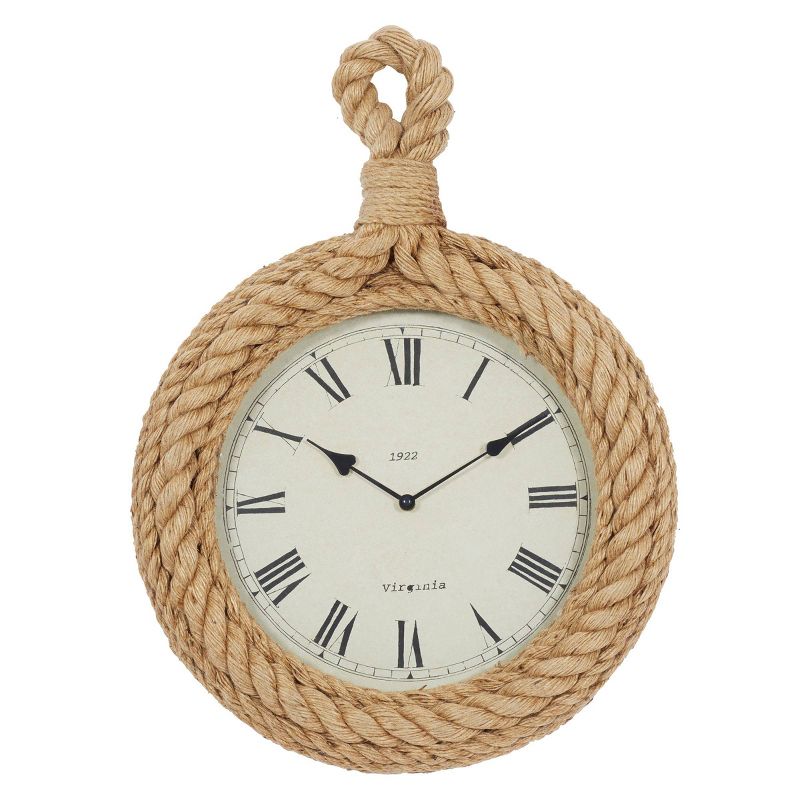 Jute Wall Clock with Rope Detailing Beige - Olivia & May, 1 of 9