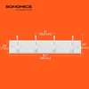 Hook Rack, Wall-Mounted Coat Rack, 4 Dual Metal Hooks, for Keys, Bags, Coats, in the Bedroom, Entryway, Living Room, White - 4 of 4