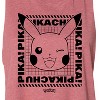 Women's Pokémon Pikachu Face With Grid Graphic Racerback Tank - Heather Mauve - Small - 2 of 3
