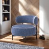 Okak Simple Cute Round Barrel Chairs with Curved Backrest,Contemporary Style Reading Leisure Accent Chair for Bedroom,Living Room - 3 of 4