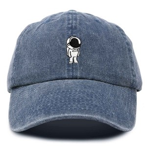 Dalix Astronaut Embroidered Alien Dad Hat Cotton Baseball Cap Adjustable Mens - 1 of 4