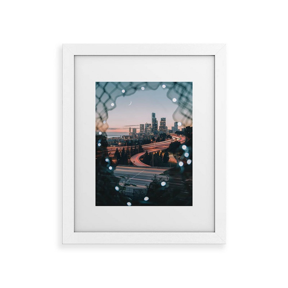 Photos - Other Decoration Deny Designs 18"x24" Tristan Zhou Seattle Cityscape: Modern Wall Art, MDF Wood Frame, Archival Inks