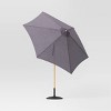 9' Round Outdoor Patio Market Umbrella with Faux Wood Pole - Threshold™ - 3 of 4