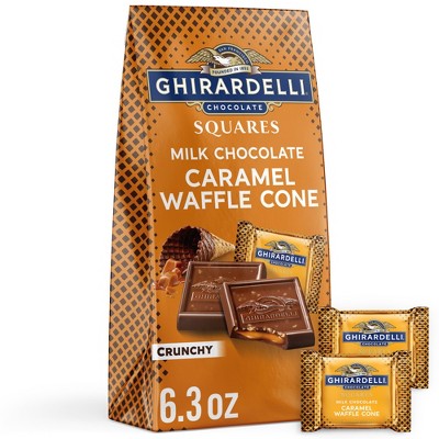 Ghirardelli Milk Chocolate Caramel Waffle Cone Candy Squares - 6.3oz ...