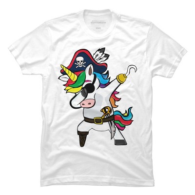 Men's Design By Humans Dabbing Dance Pirate Unicorn Gifts Funny Halloween Costume Gift By lukesstore T-Shirt