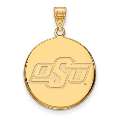 Black Bow Jewelry 14k Yellow Gold Oklahoma State Cowboys NCAA Large Pendant