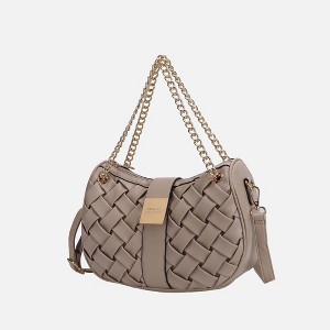 MKF Collection Solari Vegan Leather Women's Shoulder Bag Braided Chain by Mia K - 1 of 4