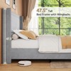 Bed Frame with 58" Tall Headboard,Silver Plating Trim,Velvet Upholstered - 2 of 4
