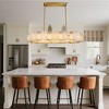 CityFurn LED Gold Rectangle Alabaster Chandelier Modern Island Light for Dining Room - 3 of 4