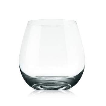 NutriChef 2 Pcs. of Crystal-Clear Stemless Wine Glass - Ultra Clear and Thin, Elegant Clear Wine Glasses, Hand Blown