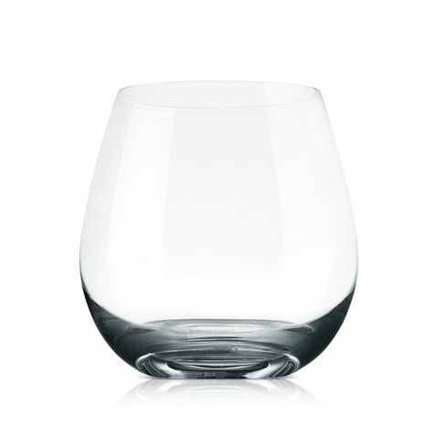 Nutrichef 15 oz. Crystal-Clear Stemless Wine Glass Set (Set of 4)