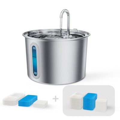 Oneisall PWF-001 Extended 2L Cat Water Fountain with 11 PCS Filters, with Snap, Anti-Spill Cats Water Fountains with Quiet Pump